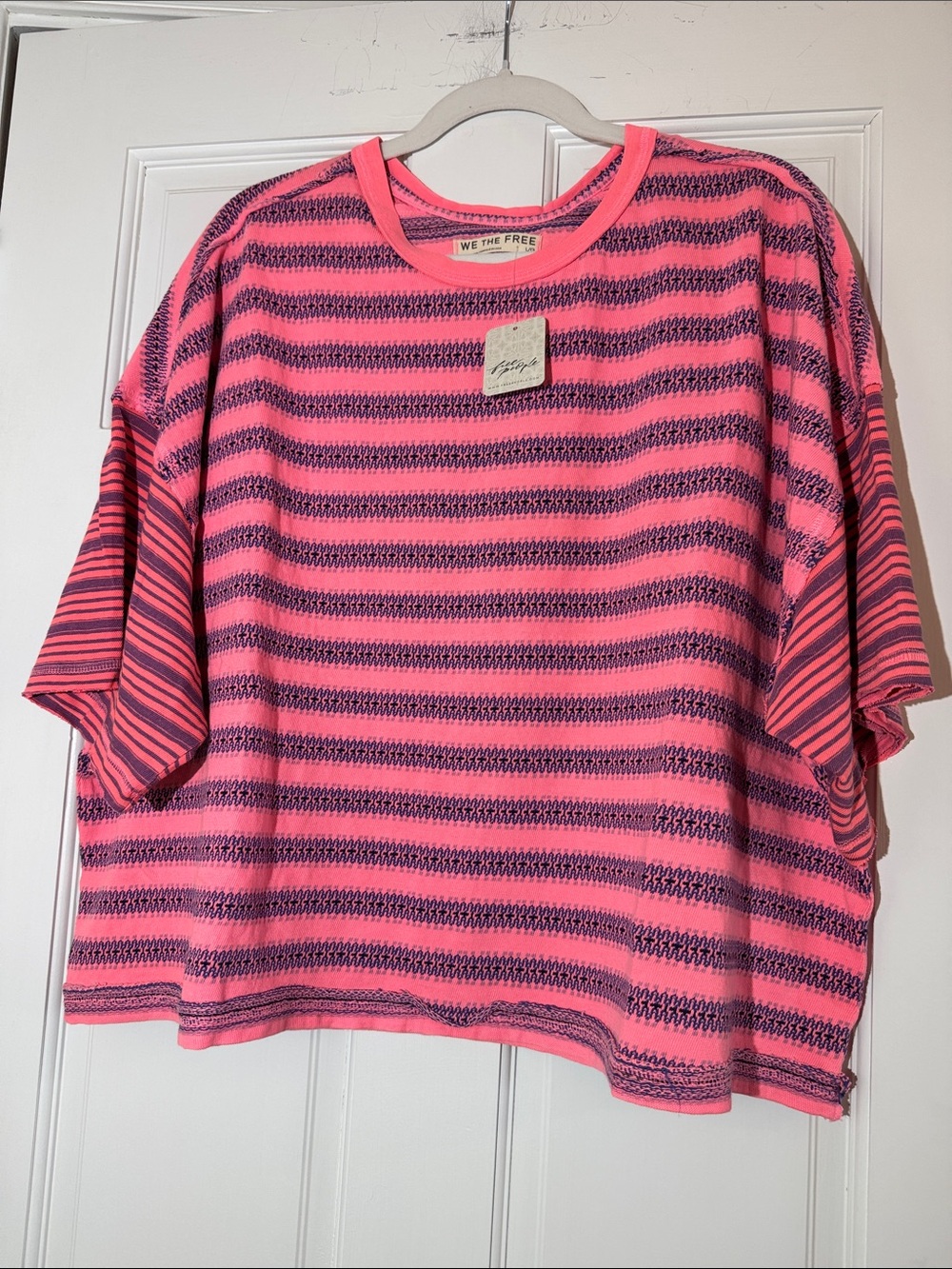 We The Free Summer Stripe Tee Neon Taffy Overdye - Picture 3 of 6